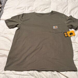 Boys Carhartt olive Green Pocket Tee